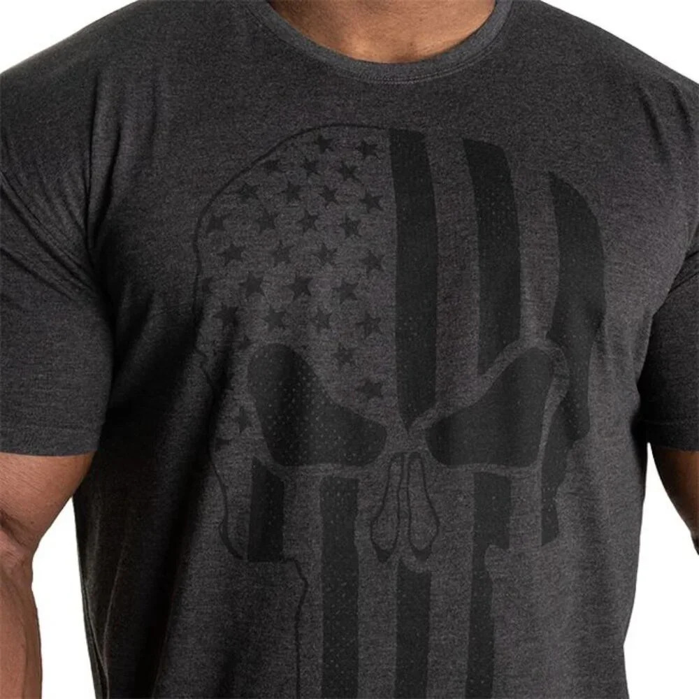 Gasp Skull Standard Tee, Dark Grey Melange - Picture 3 of 4